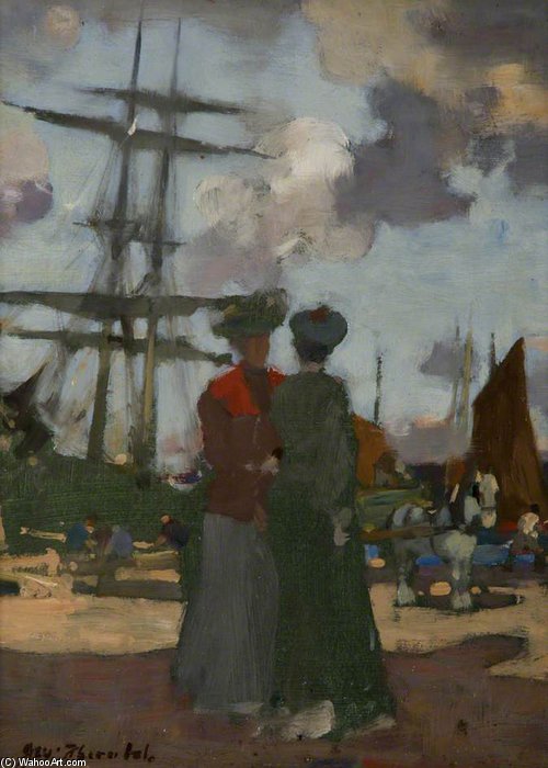 WikiOO.org - אנציקלופדיה לאמנויות יפות - ציור, יצירות אמנות James Watterston Herald - Two Ladies At Arbroath Harbour