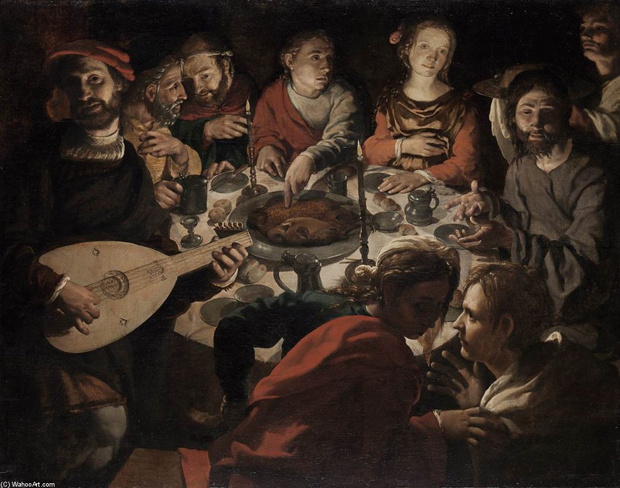 Wikoo.org - موسوعة الفنون الجميلة - اللوحة، العمل الفني Jan Cornelisz Vermeyen (Jan Mayo) - The Marriage At Cana