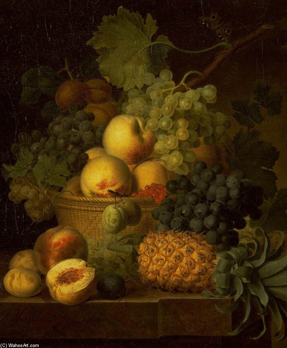 WikiOO.org - 百科事典 - 絵画、アートワーク Jan Frans Van Dael - 籠に一盛りの果物