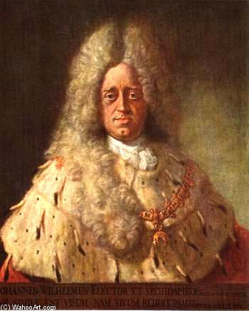 Wikoo.org - موسوعة الفنون الجميلة - اللوحة، العمل الفني Johan Francois Douven - Portrait Of Johann Wilhelm, Elector Palatine