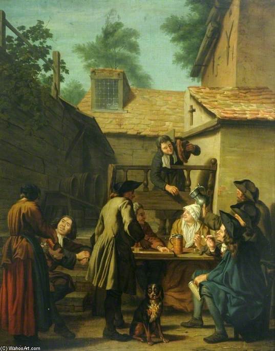 WikiOO.org - Enciklopedija dailės - Tapyba, meno kuriniai Jan Josef Horemans The Elder - A Tavern Scene