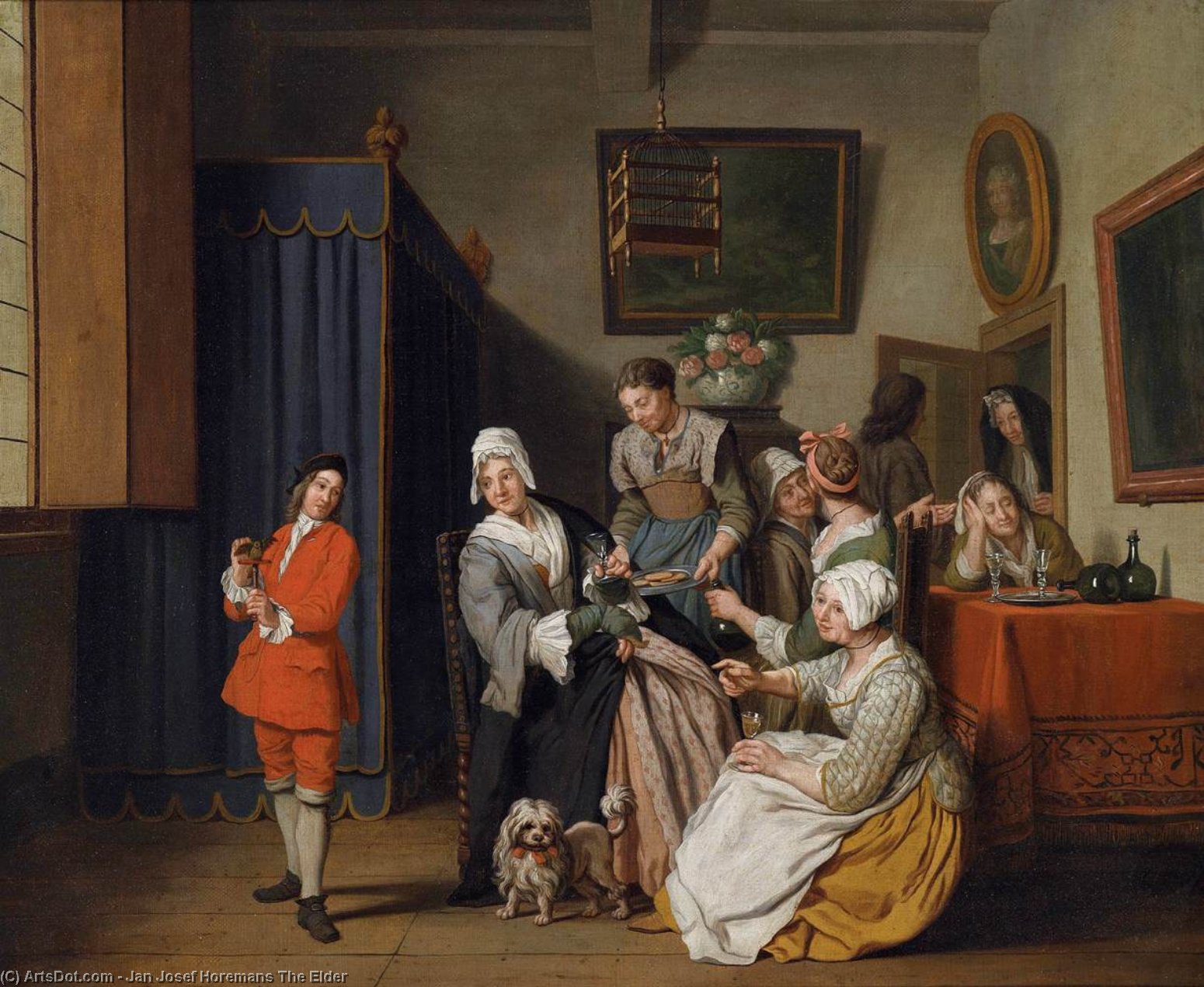 Wikioo.org - The Encyclopedia of Fine Arts - Painting, Artwork by Jan Josef Horemans The Elder - Patrician Interior