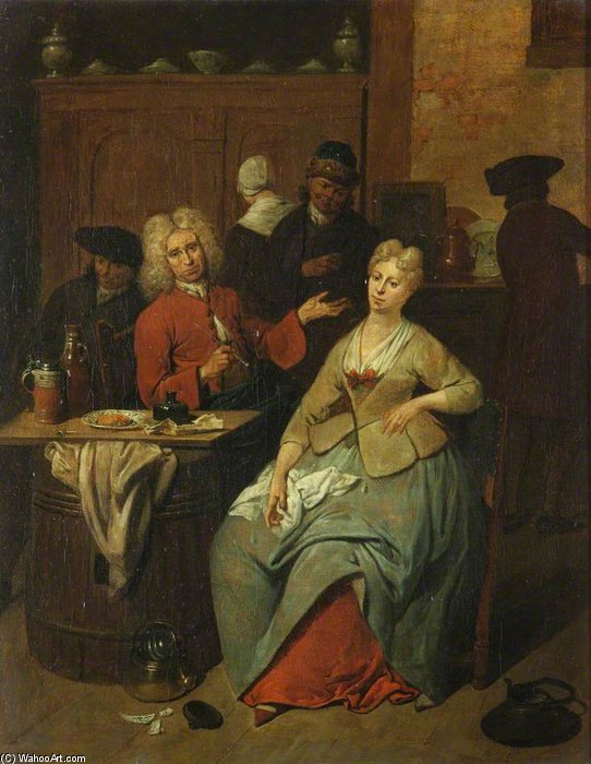 WikiOO.org - Encyclopedia of Fine Arts - Maleri, Artwork Jan Josef Horemans The Elder - Tavern Scene