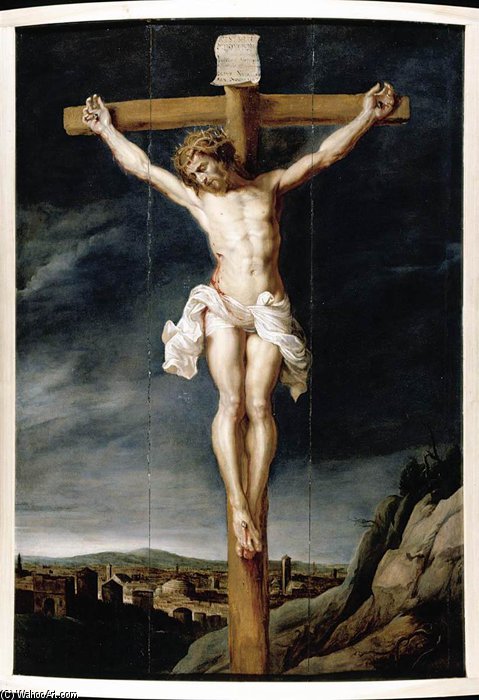 Wikioo.org - Encyklopedia Sztuk Pięknych - Malarstwo, Grafika Jan Van Boeckhorst - Christ On The Cross
