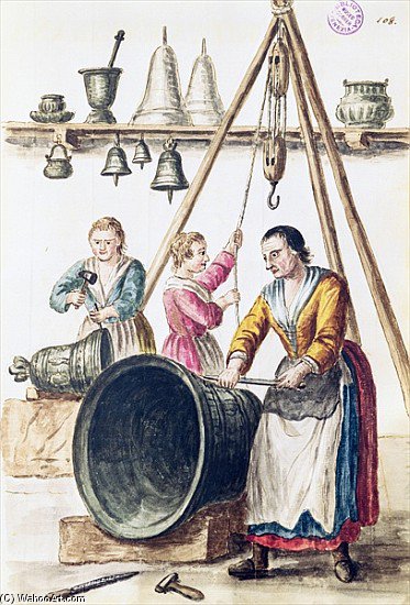 WikiOO.org - Encyclopedia of Fine Arts - Festés, Grafika Jan Van Grevenbroeck - Venetian Bellmaker''s Shop