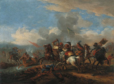 Wikioo.org - The Encyclopedia of Fine Arts - Painting, Artwork by Jan Van Huchtenburg - A Battle Between Christians And Turks