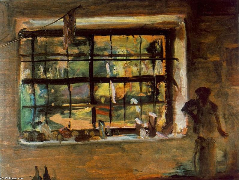 Wikioo.org - The Encyclopedia of Fine Arts - Painting, Artwork by Janos Tornyai - Window Of The Atelier
