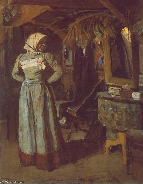 Wikioo.org - The Encyclopedia of Fine Arts - Painting, Artwork by Janos Tornyai - Young Woman In The Atelier