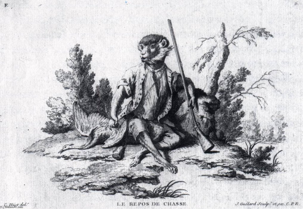 WikiOO.org - Енциклопедия за изящни изкуства - Живопис, Произведения на изкуството Jean Baptiste Antoine Guélard - Rest On The Hunt