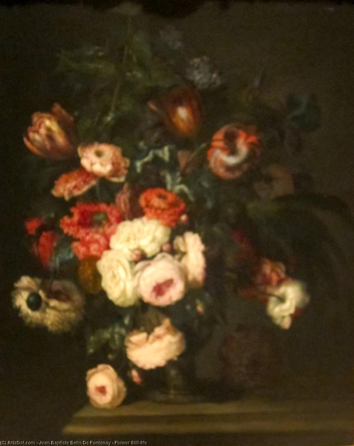 Wikioo.org - The Encyclopedia of Fine Arts - Painting, Artwork by Jean Baptiste Belin De Fontenay - Flower Still-life