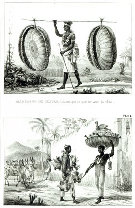 Wikioo.org - The Encyclopedia of Fine Arts - Painting, Artwork by Jean Baptiste Debret - Head Baskets And A Poultry Seller