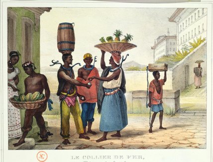 Wikoo.org - موسوعة الفنون الجميلة - اللوحة، العمل الفني Jean Baptiste Debret - Iron Collar Punishment For Fugitive Slaves