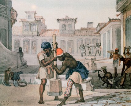 WikiOO.org - Encyclopedia of Fine Arts - Lukisan, Artwork Jean Baptiste Debret - Slaves Making A Street In Rio De Janeiro