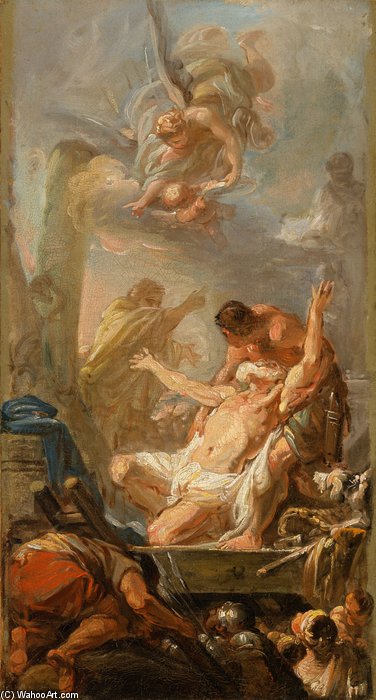 Wikioo.org - The Encyclopedia of Fine Arts - Painting, Artwork by Jean Baptiste Deshays - Scene From The Martyrdom Of St. Andrew