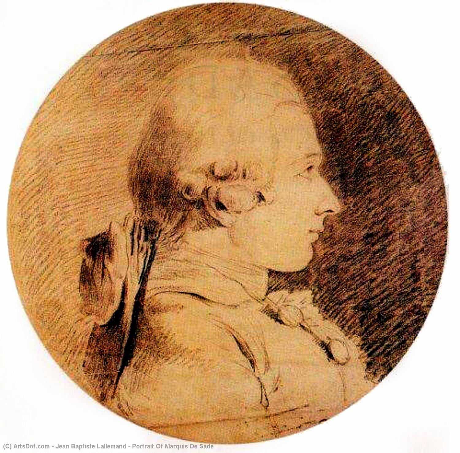 Wikioo.org - Bách khoa toàn thư về mỹ thuật - Vẽ tranh, Tác phẩm nghệ thuật Jean Baptiste Lallemand - Portrait Of Marquis De Sade