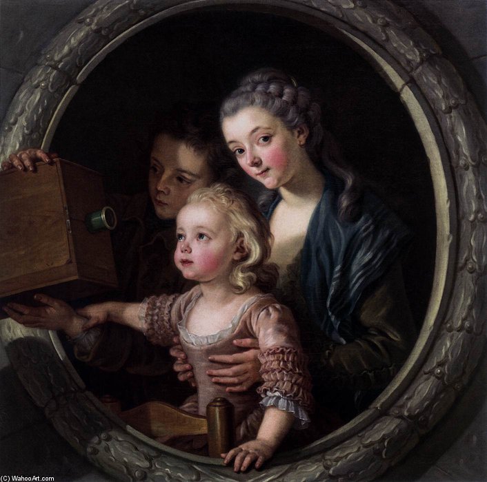 Wikioo.org - The Encyclopedia of Fine Arts - Painting, Artwork by Jean Baptiste Lallemand - The Camera Obscura