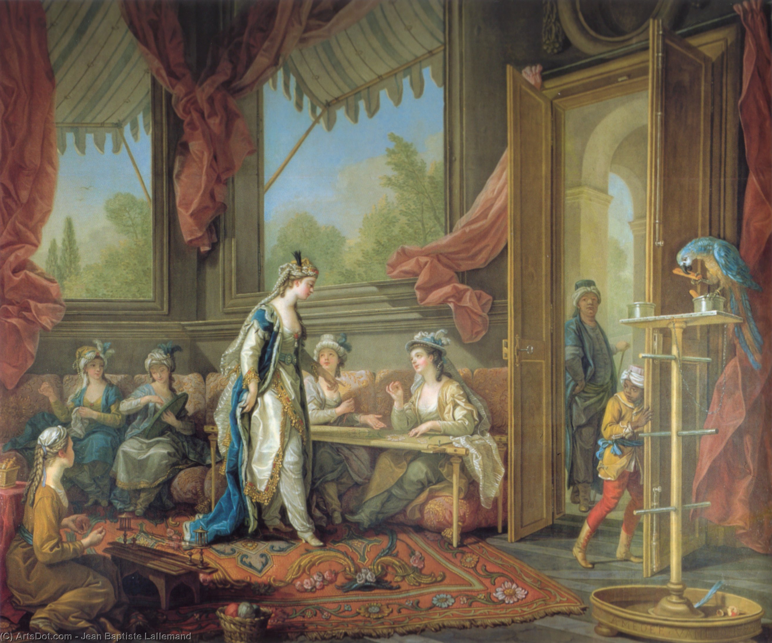 Wikioo.org - The Encyclopedia of Fine Arts - Painting, Artwork by Jean Baptiste Lallemand - The Sultana Set Work Of The Odalisques