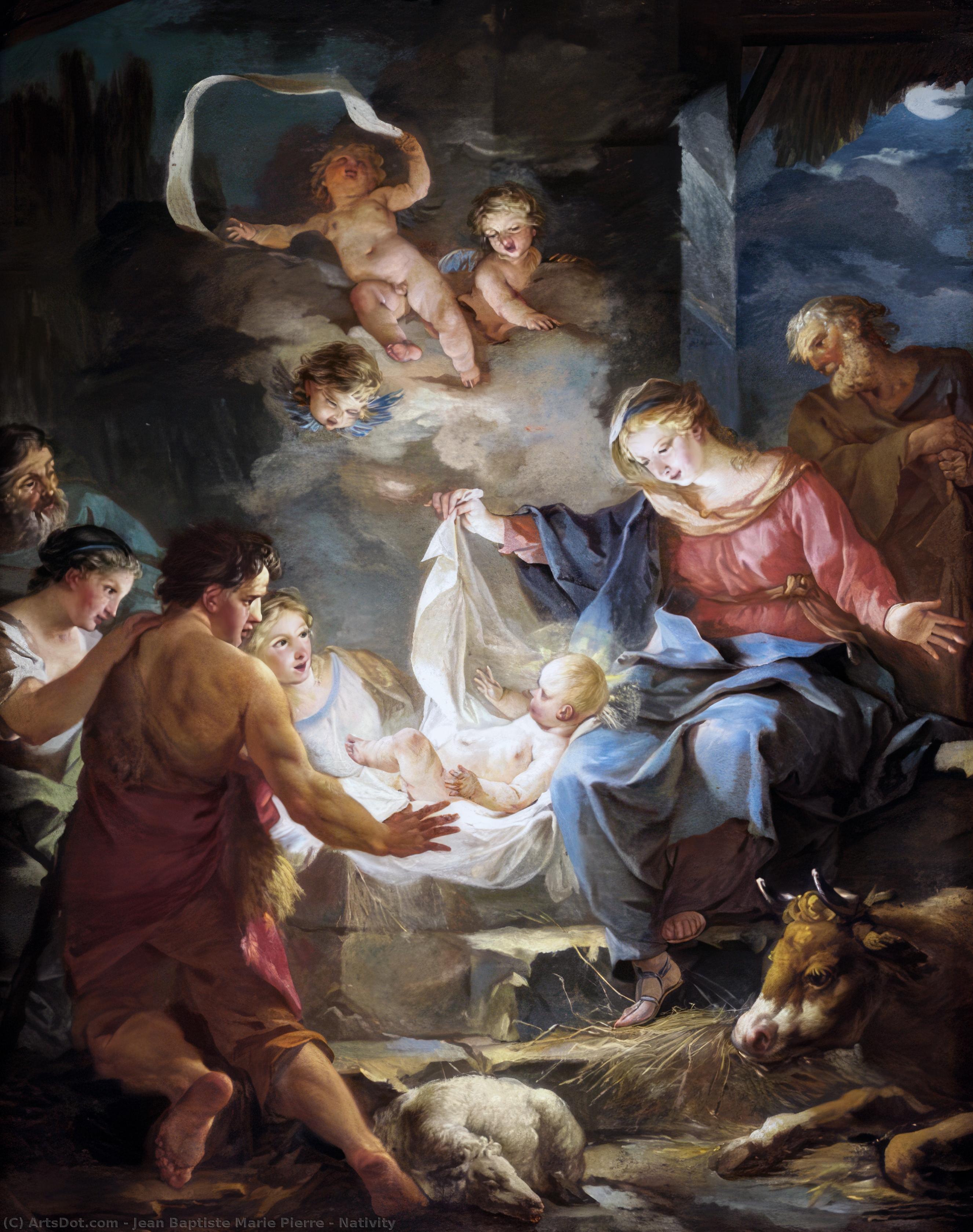 Wikioo.org - The Encyclopedia of Fine Arts - Painting, Artwork by Jean Baptiste Marie Pierre - Nativity