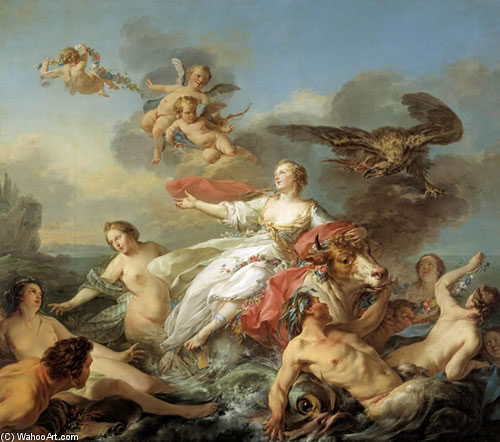 Wikioo.org - The Encyclopedia of Fine Arts - Painting, Artwork by Jean Baptiste Marie Pierre - The Rape Of Europa