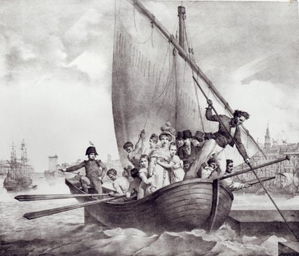 WikiOO.org - אנציקלופדיה לאמנויות יפות - ציור, יצירות אמנות Jean Baptiste Mauzaisse - Bonaparte Family Arriving In Toulon