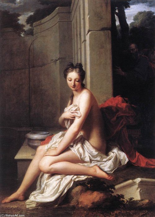 WikiOO.org - Encyclopedia of Fine Arts - Malba, Artwork Jean Baptiste Santerre - Susanna At The Bath