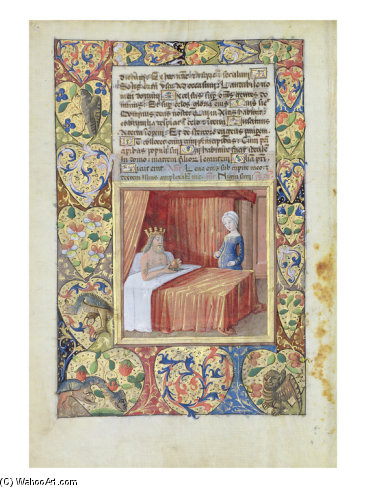 WikiOO.org - Enciclopedia of Fine Arts - Pictura, lucrări de artă Jean Colombe - A King Lying In Bed