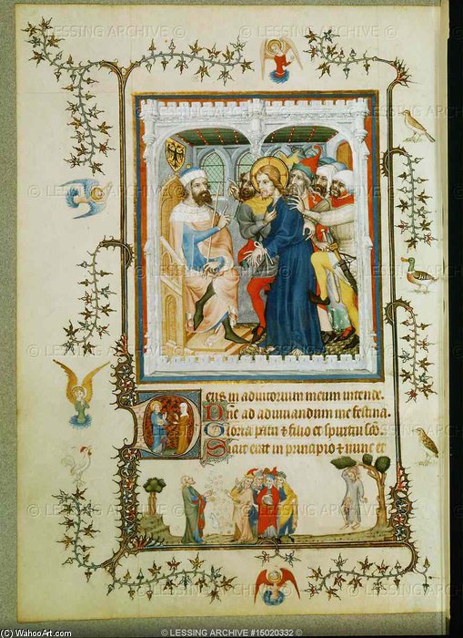 WikiOO.org - Encyclopedia of Fine Arts - Maľba, Artwork Jean Colombe - Christ Before Pontius Pilatus. From Les Tres