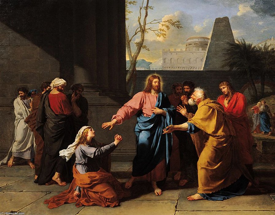 WikiOO.org - Enciclopédia das Belas Artes - Pintura, Arte por Jean Germain Drouais - Christ And The Canaanite Woman