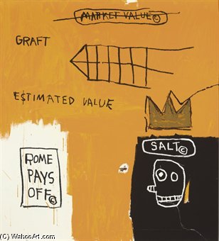Wikioo.org - The Encyclopedia of Fine Arts - Painting, Artwork by Jean Michel Basquiat - Rome Pays Off