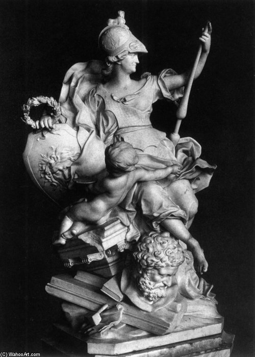 Wikioo.org - The Encyclopedia of Fine Arts - Painting, Artwork by Jean Pierre Antoine Tassaert - Catherine The Great As Minerva