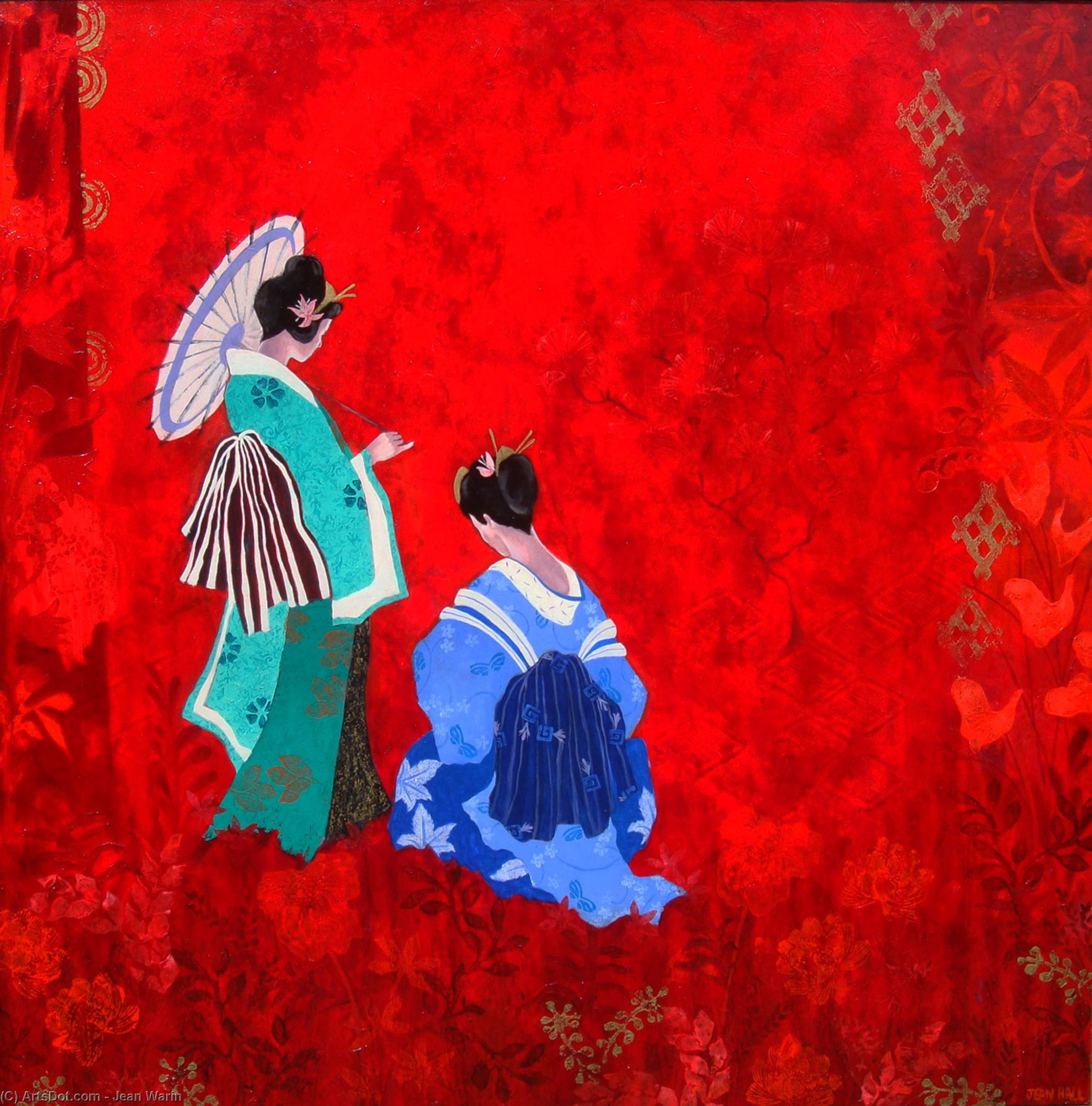 Wikioo.org – L'Encyclopédie des Beaux Arts - Peinture, Oeuvre de Jean Warin - rêve dans  une  rouge  JARDIN