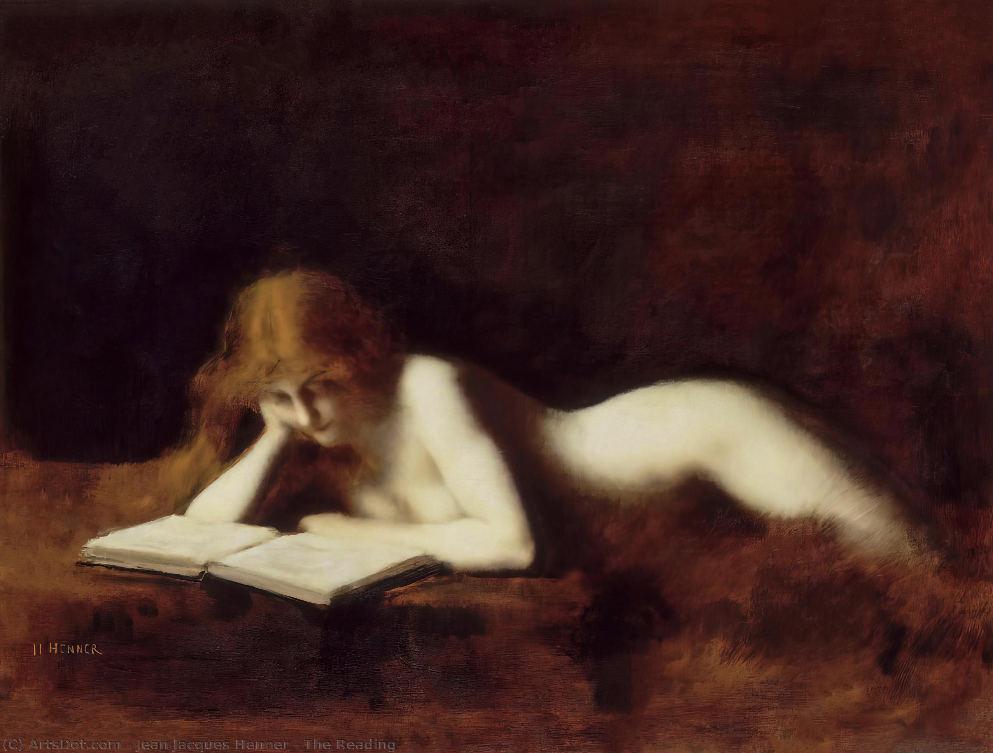 Wikioo.org – L'Encyclopédie des Beaux Arts - Peinture, Oeuvre de Jean Jacques Henner - La lecture