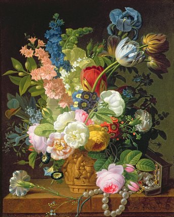 Wikioo.org – L'Encyclopédie des Beaux Arts - Peinture, Oeuvre de Jean Louis Prevost - nature morte avec fleurs