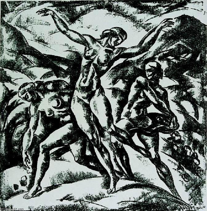 WikiOO.org - Encyclopedia of Fine Arts - Maleri, Artwork Jeno Gabor - Dance