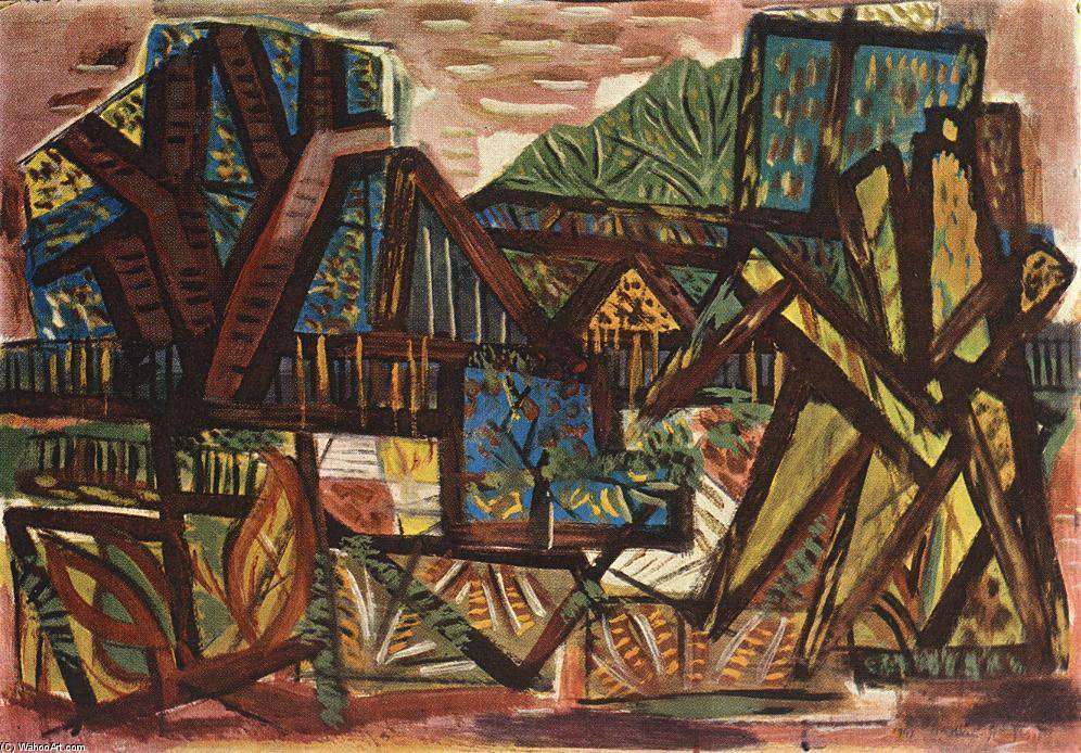 WikiOO.org - Encyclopedia of Fine Arts - Maleri, Artwork Jeno Gadanyi - Landscape At Békásmegyer