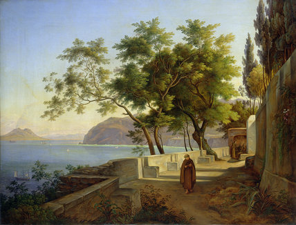 WikiOO.org - Encyclopedia of Fine Arts - Målning, konstverk Joachim Faber - The Terrace Of The Capucins In Sorrento,