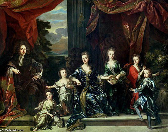 WikiOO.org - Encyclopedia of Fine Arts - Målning, konstverk John Closterman - John Churchill 1st Duke Of Marlborough And Sarah Duchess Of Marlborough With