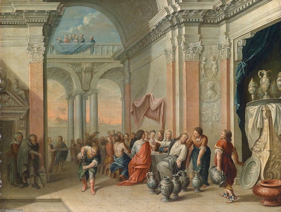 Wikioo.org - The Encyclopedia of Fine Arts - Painting, Artwork by Johann Georg Platzer - Die Hochzeit Zu Kana
