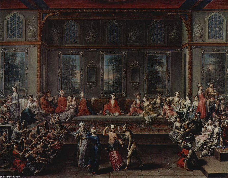 Wikioo.org - The Encyclopedia of Fine Arts - Painting, Artwork by Johann Georg Platzer - Orientalisches Fest