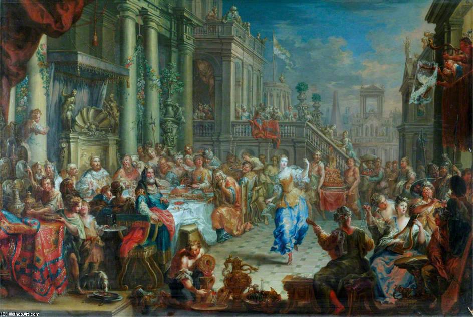 Wikioo.org - The Encyclopedia of Fine Arts - Painting, Artwork by Johann Georg Platzer - Salome Dancing Before Herod