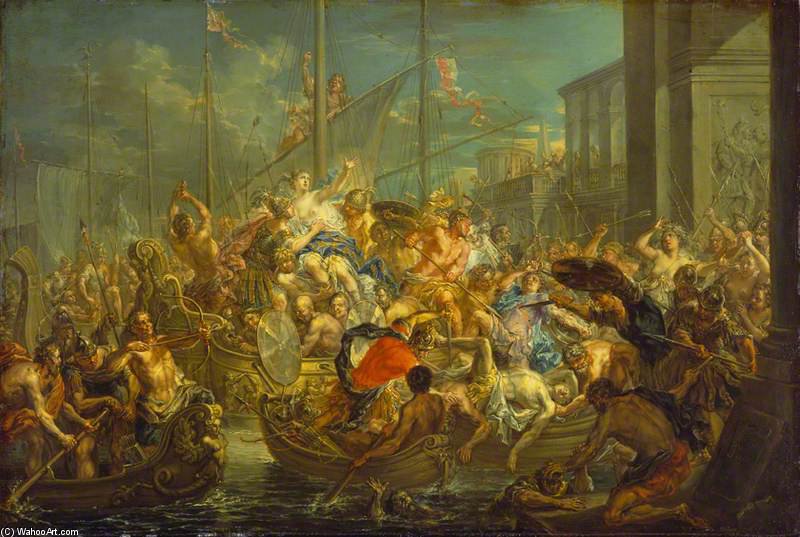 Wikioo.org - The Encyclopedia of Fine Arts - Painting, Artwork by Johann Georg Platzer - The Abduction Of Helen