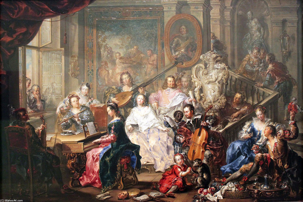 WikiOO.org - אנציקלופדיה לאמנויות יפות - ציור, יצירות אמנות Johann Georg Platzer - The Concert