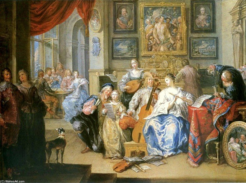 WikiOO.org - Енциклопедия за изящни изкуства - Живопис, Произведения на изкуството Johann Georg Platzer - The Concert