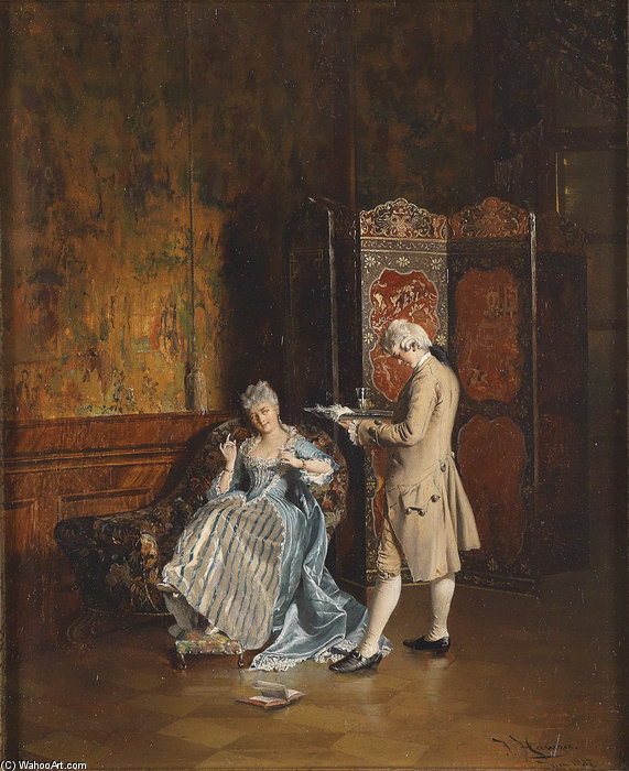 Wikioo.org - The Encyclopedia of Fine Arts - Painting, Artwork by Johann Hamza - Mußestunde