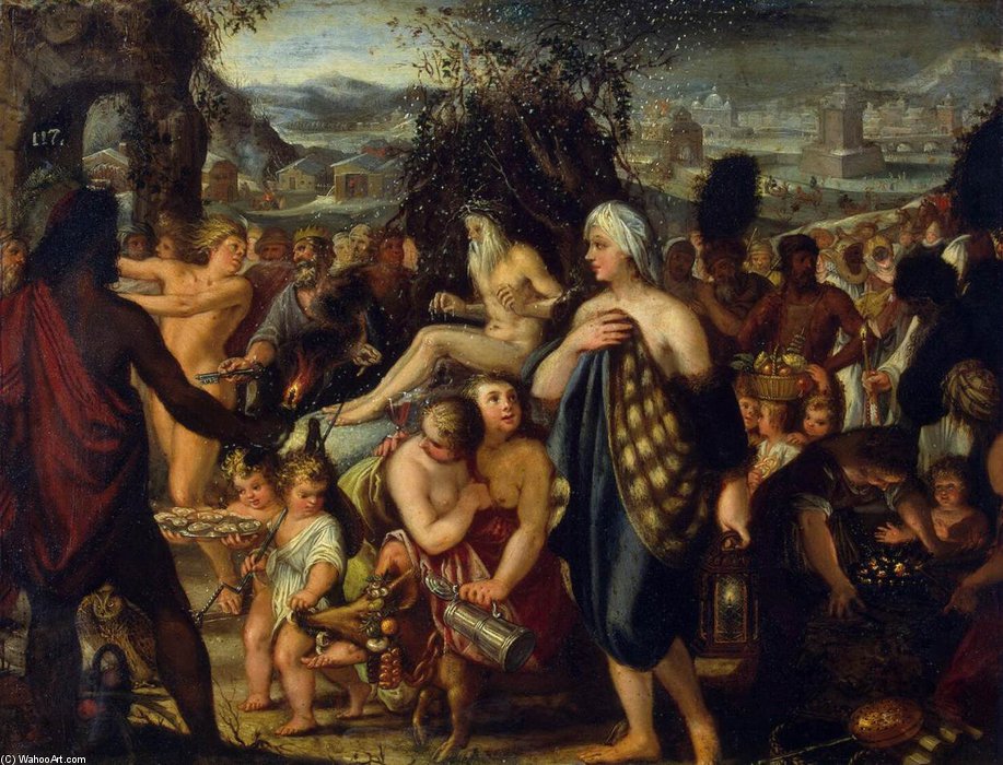 Wikioo.org – L'Enciclopedia delle Belle Arti - Pittura, Opere di Johann Heiss - allegoria del inverno