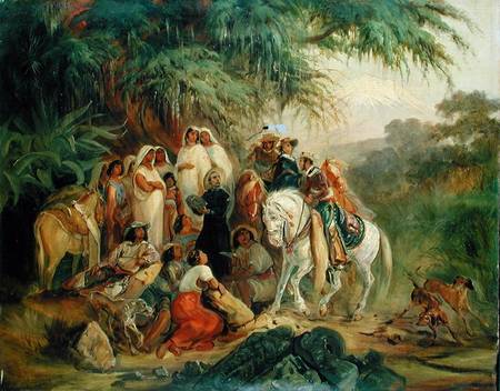 Wikioo.org - The Encyclopedia of Fine Arts - Painting, Artwork by Johann Moritz Rugendas - Folk Scene In Pico De Orizaba