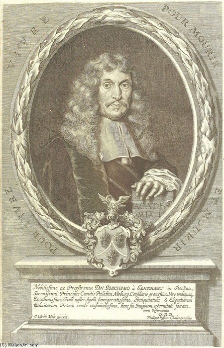 WikiOO.org - Encyclopedia of Fine Arts - Malba, Artwork Johann Ulrich Mayr - Portrait Of Joachim Von Sandrart