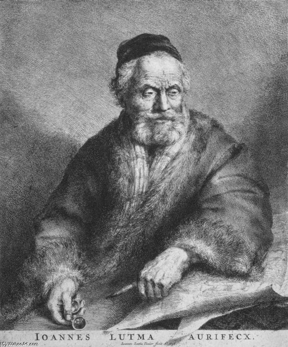Wikioo.org – La Enciclopedia de las Bellas Artes - Pintura, Obras de arte de Johannes The Younger Lutma - Retrato de Johannes Lutma The Elder