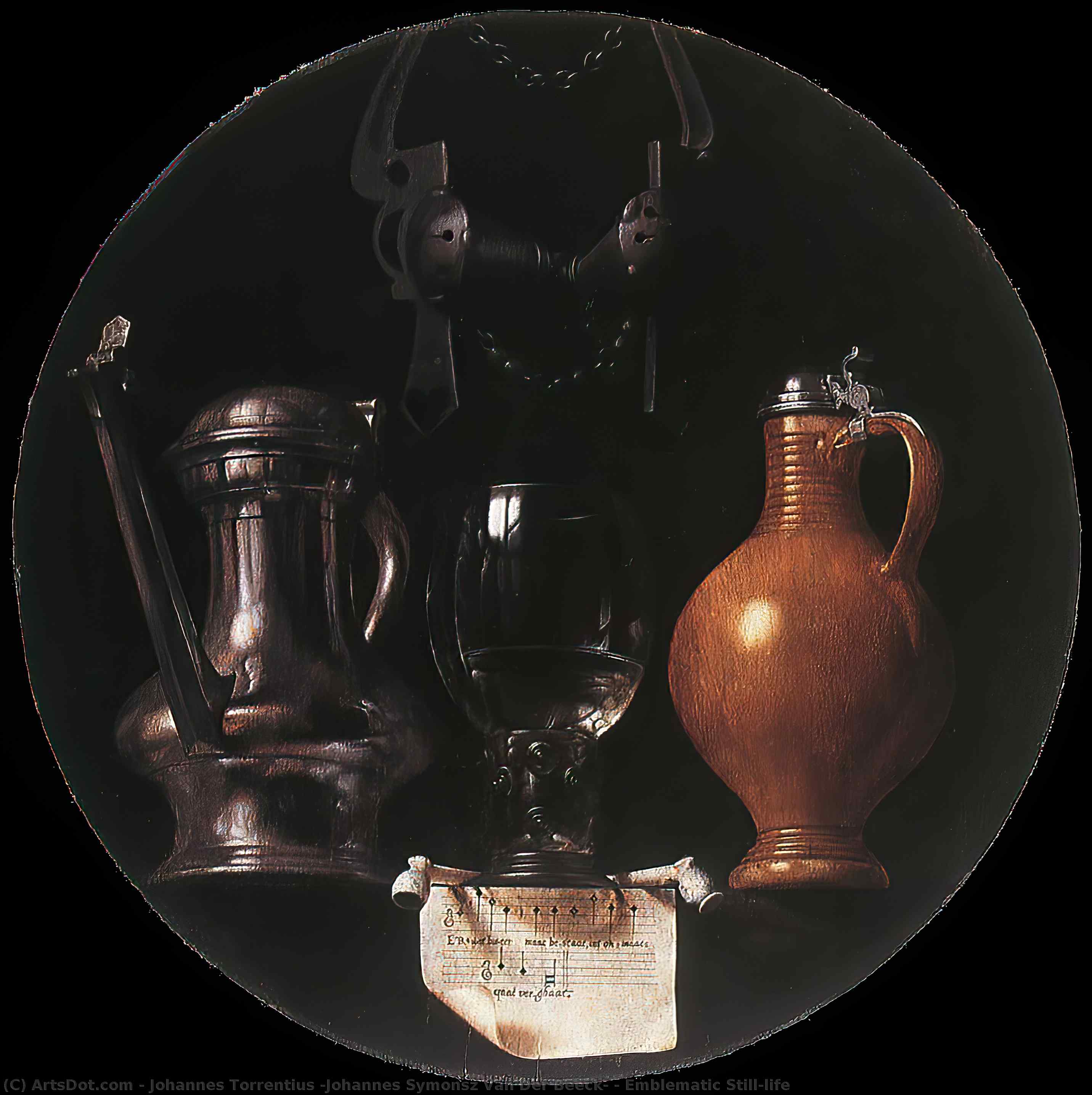 WikiOO.org - Encyclopedia of Fine Arts - Maľba, Artwork Johannes Torrentius (Johannes Symonsz Van Der Beeck) - Emblematic Still-life