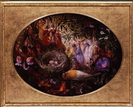 Wikioo.org - The Encyclopedia of Fine Arts - Painting, Artwork by John Anster Fitzgerald - The Death Of Cock Robin